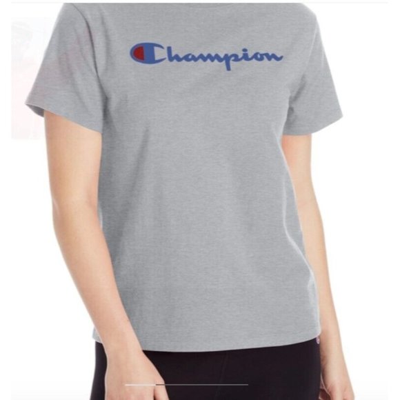 NEW‎ Champion Women's Classic Graphic Tee Small Oxford Gray - Picture 1 of 3